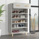 vidaXL Skoskap betonggr? 60x35x105 cm konstruert tre