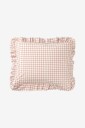 Ellos Home   Putetrekk Sonneli Check Frill PC i bomull   Orange