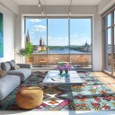Wilton teppe   Misare blå/multi Størrelse: 160 x 230 cm