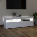 vidaXL TV-benk med LED-lys hvit 120x35x40 cm