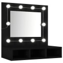  Speilskap med LED svart 60x31,5x62 cm 8720845921385