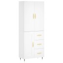 vidaXL Highboard hvit 69,5x34x180 cm konstruert tre 8720845412449