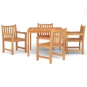 vidaXL Hagespisegruppe 5 deler heltre teak