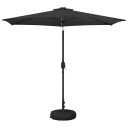 vidaXL Hageparasol med LED lamper og fot 2,7 x 2,7 m Polyester