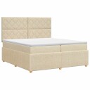 vidaXL Kontinentalseng med madrass Krem 200 x 200 cm Stoff