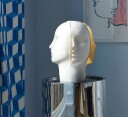 Jonathan Adler Atlas Split vase gull og hvit