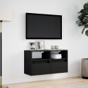  Vegghengte TV-benker med LED 2 stk svart 41x31x45 cm 852316