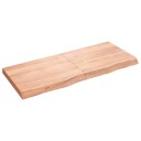 vidaXL Vegghylle lysebrun 120x50x6 cm behandlet heltre eik