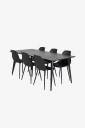 Venture Home   Spisegruppe Doris inkl. 6 Penally spisestoler   Svart