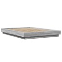  Sengeramme med LED-lys grå sonoma 120x190 cm konstruert tre 8721102617836
