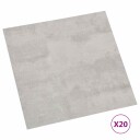  Selvheftende Gulvplanker 30,5 x 30,5 cm 20 pcs PVC Hvit og Grå