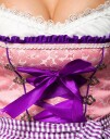 Luksus Dirndl Oktoberfest Korsettkjole med Damaskmønster og Forkle Strl XS