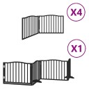 Vidaxl Hundeport Sammenleggbar 12 Paneler Svart 960 cm Poppeltre