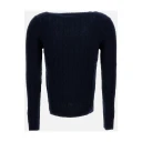 Polo Ralph Lauren Cable-Knit Cotton V-Neck Sweater - Navy - L