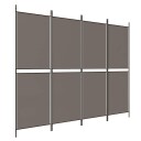 vidaXL Romdeler 4 paneler antrasitt 200x220 cm stoff