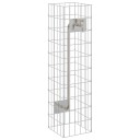 vidaXL Gabion-søyle sølv 25 x 25 x 100 cm Rustfritt Stål