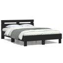 vidaXL Sengeramme med hodegavl svart 120x200 cm konstruert tre 8721012246454