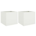 vidaXL Plantekasser 2 stk hvit 42x40x39 cm stål