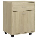 vidaXL Rulleskap sonoma eik 45x38x54 cm sponplate