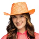 Boland Party Partners Cowboyhatt med Strass UV Neonoransje One size 04553
