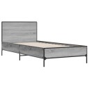  Sengeramme grå sonoma 100x200 cm konstruert tre og metall 8721102445033