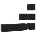  TV benksett 6 pcs 60 x 30 x 30 cm Svart eik Konstruert tre