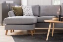 Trend 4 seters Venstrevendt L formet Sjeselongsofa i Stoff   Grå