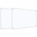 vidaXL Kjøkkenbakplate 2 pcs Gjennomsiktig 90 x 60 cm herdet glass