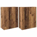  Vegghengte skap 2 pcs Gammelt tre 69.5 x 34 x 90 cm