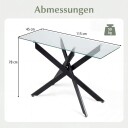 Moderne glasskonsollbord – herdet glass og kromben