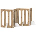 Vidaxl Folding Pet Fence 4 Stk. Artisan Eik 201 X 38 X 70 cm