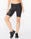 2xu Light Speed Mid-Rise Compression Shorts Dame Black/Gold Reflective M