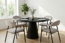Siena spisegruppe rund 110 cm svart med 4 Ronja spisestoler   Beige/svart