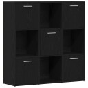 Bokhylle svart eik 90x28x90 cm konstruert tre