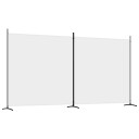 vidaXL Romdeler med 2 paneler hvit 348x180 cm stoff