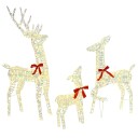 Reinsdyrfamilie 3 pcs Varmhvit 67 x 26 x 127 cm PET