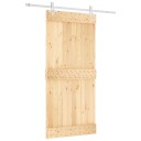  Skyvedør Naturlig og Hvit 95 x 210 cm Massiv Furu Tre