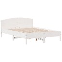  Sengeramme med hodegavl hvit 140x200 cm heltre furu 8721012427860