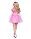 Frosted Organza Babydoll Tornerose Inspirert Rosa Kostymekjole til Dame Small