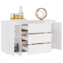 vidaXL Skjenk med 3 skuffer hvit 120x41x75 cm sponplate