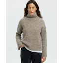 Selected Femme Pullover Slfgabriella Ls Knit High Neck Grå