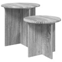 vidaXL Sidebordssett med lagring 2 pcs Grå sonoma Konstruert tre