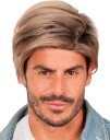 Lysebrun 90-Talls Herreparykk med Striper 80/90 Tallet 10294