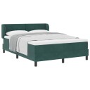  Box Spring Seng med Madrass Mørkegrønn 160x200 cm Fløyel