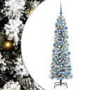  Kunstig juletre Grønn og hvit 180 cm PVC og Metall og Plast