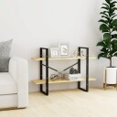 vidaXL Bokhylle 2 niv?er 100x30x70 cm heltre furu
