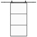 vidaXL Skyvedør med monteringssett svart 102x205 cm ESG-glass
