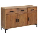 vidaXL Skjenk brun 110x35x70 cm gjennvunnet heltre furu