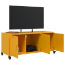  TV-benk sennepsgul 100,5x39x43,5 cm stål 846647