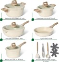 Granitt kokekarsett 14 deler non stick induksjonssikker